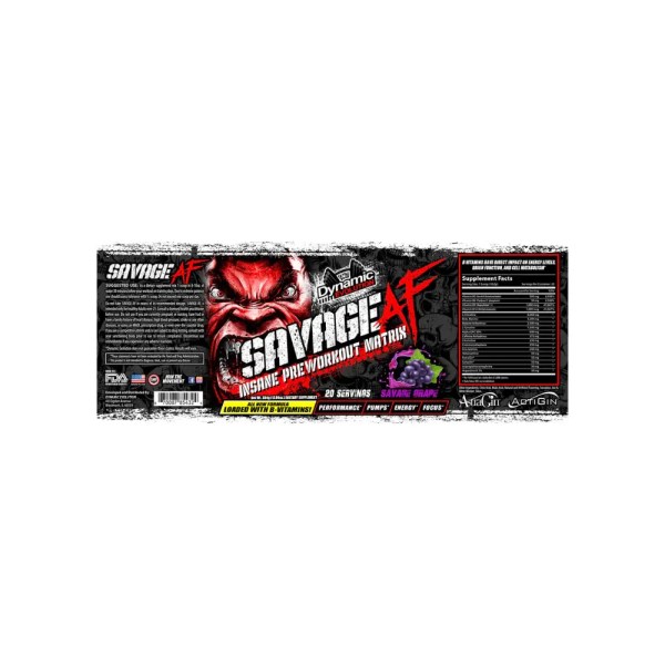 Savage AF Dynamic Evolution Supplement Facts